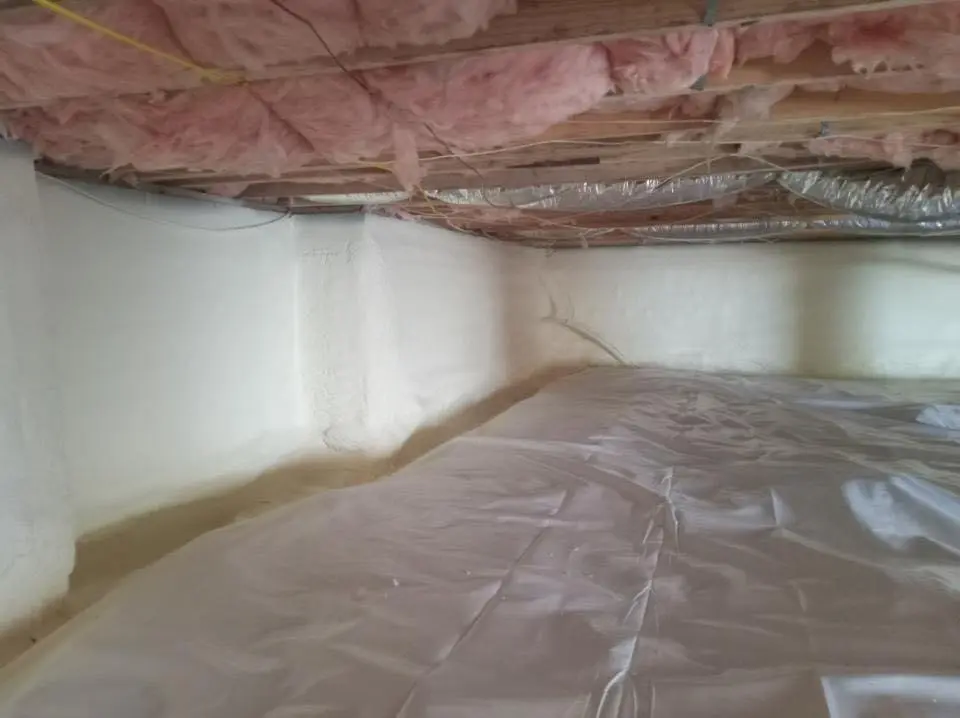 Crawl space encapsulation with closed-cell spray foam for Flat Roof Repair in Pico Rivera